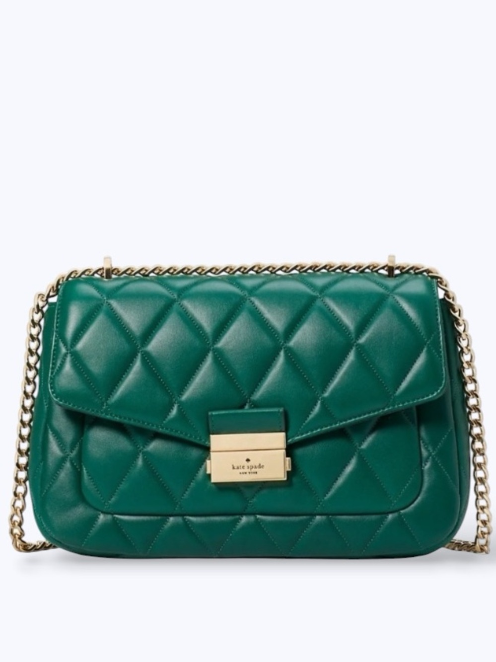 Kate Spade Carey Smooth Leather Medium Flap Quilted Shoulder Crossbody Bag